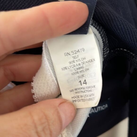 Nautica navy blue with white front lines Sz-14 - Picture 8 of 10